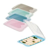 HOGUITA-Set de 5 Porta Embutidos con Tapa, Fiambreras Apilables para Conservación de Alimentos, Contenedores para Queso, Jamón, Salchichas, Reutilizables, Libre de BPA, Sistema Fresh, Colores Surtidos - details 0
