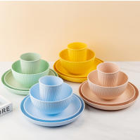 Juego De Cubiertos De Estraw Trigo 4Pcs Incluye Taza Y Plato Portátil Para Picnic Y Camping Juego De Comedor Ecológico - details 9