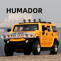 Coche De Acción Hanma H2 a Escala 1:24 En Aleación De Aluminio Con Luz Y Sonido Vehículo De Tierra Para Colección Juguete Para Niños - details 1