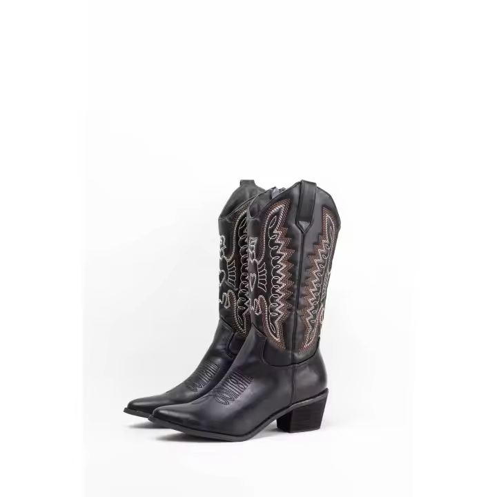 Paloma Wang Botas cowboy mujer aolchadas con tacón madera - 1