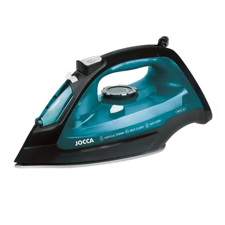 Plancha de vapor Jocca para la ropa con opción de planchado horizontal, vertical y seco con control de vapor y temperatura, suela de cerámica, sistema antical, sistema antigoteo y sistema de autolimpieza. - 1