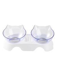 Tazón Doble Para Gatos Con Base Antideslizante Tazón De Alimentos Y Agua Para Perros Alimentador De Mascotas Material Plástico Forma Redonda - details 3