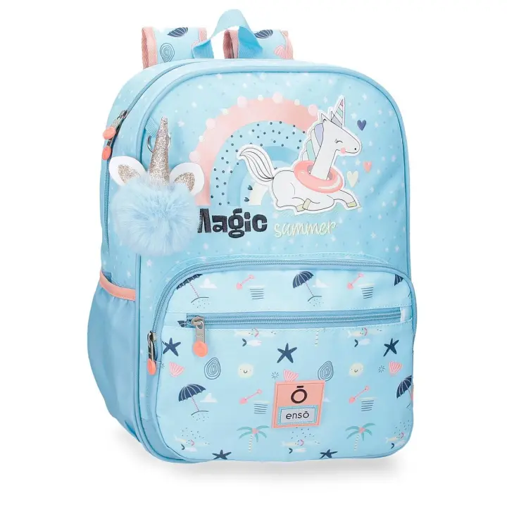 Mochila escolar Enso Magic summer azul claro adaptable a carro - 1