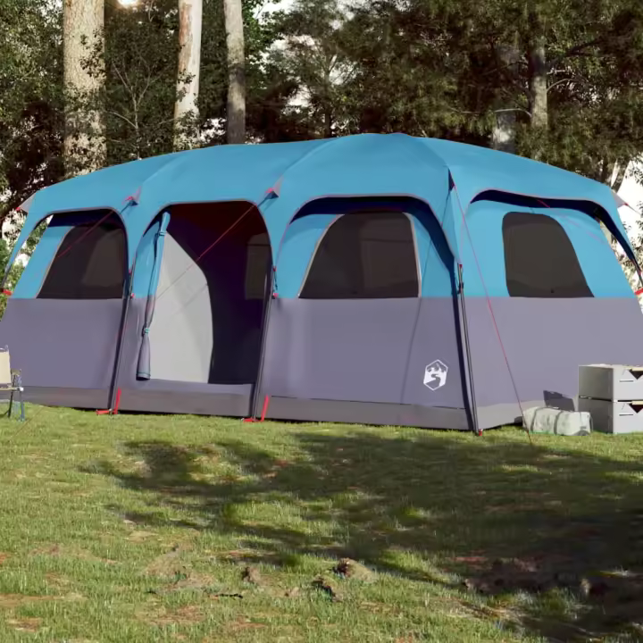 vidaXL Tienda de campaña familiar para 9 personas impermeable azul - 1