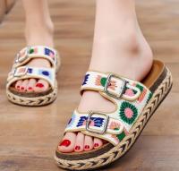 Sunsea Sandalia Bio Con Dos Hebillas Regulables Y Plataforma Esparto para Mujer en Beige - details 2