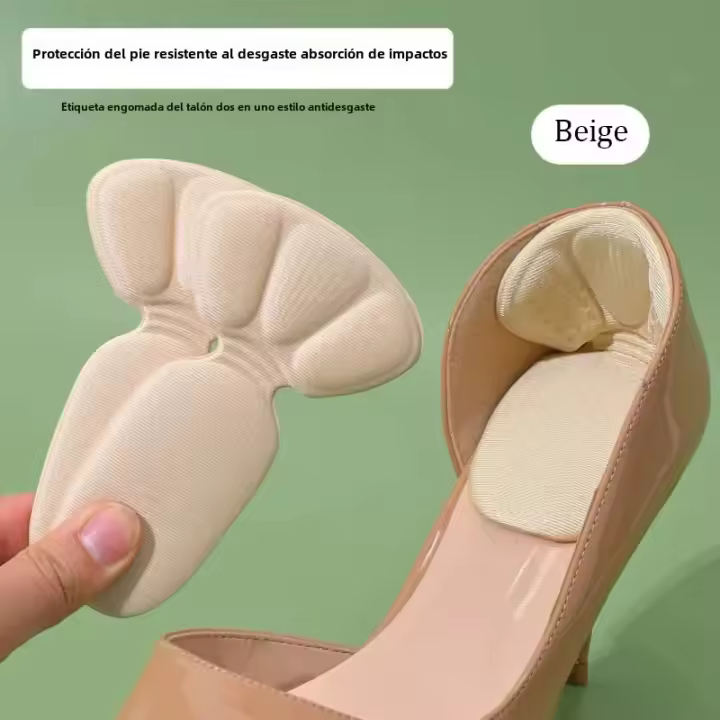 Protector De Talón En Forma De T Almohadillas De Comodidad Para Mujer Antideslizantes Alivio Del Dolor Reutilizable Transpirables Ajustables Soporte Arco Durable Pads De Tacón Alto - 1