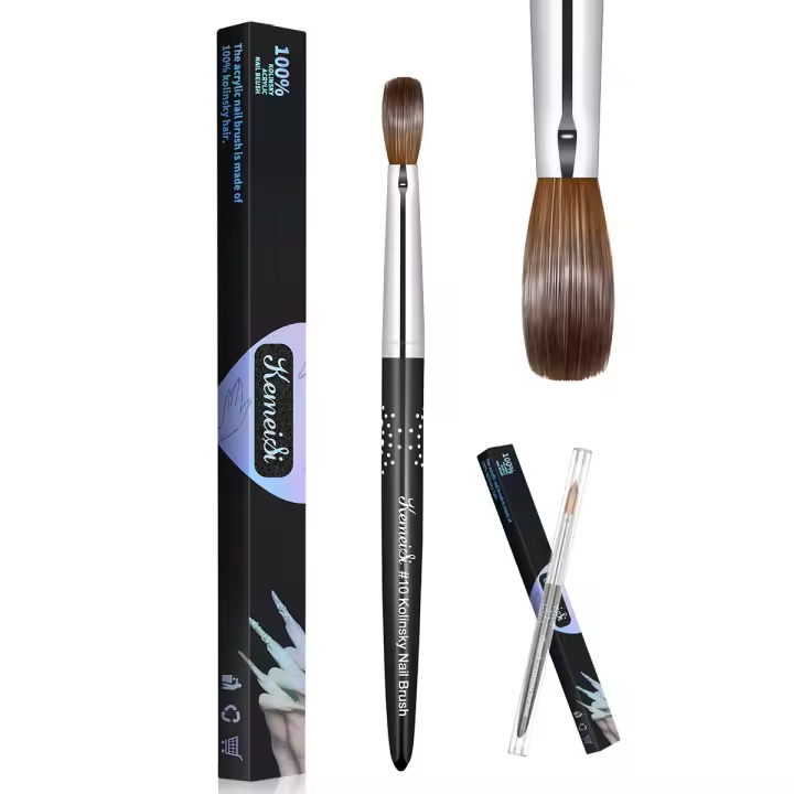 KEMEISI Set De Pinceles De Uñas De Acrílico Kolinsky #8-#16 Para Aplicación Profesional De Uñas 3D Pinceles De Arte De Mano Hechos a Mano - 1