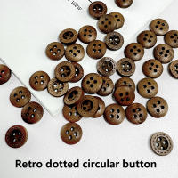 Botones De Madera Natural 50pcs Botón De Ojos Cuatro Holes Para Camisa De Algodón Alta Calidad Birch Teak Color Primario Para Niños - details 1