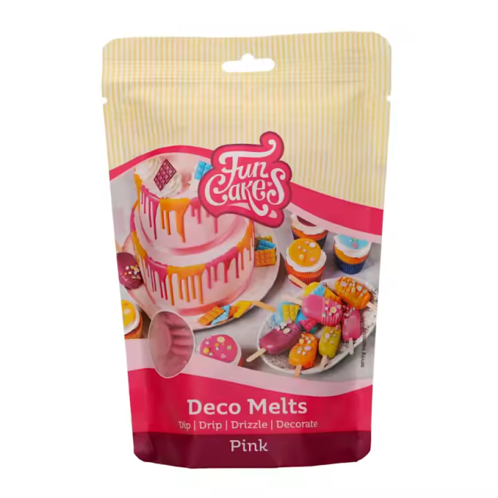 DECO MELTS FUNCAKES ROSAS 250 G - Efectos de Gotas - Chocolate Blanco - Microondas - 1