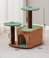 Cature, Torre Rascador para Gatos, 5 Niveles, Casitas y Plataformas, 45*55*66 cm, Gris y Blanco - details 5