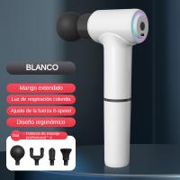 Pistola de Masaje Profesional con Mango Extendido Desmontado, Masajeadora de TejidoMuscular Profundo con 6 Grados Ajustables, 4 Cabezas de Masaje, con Luz Fría para Respiración, para Alivio de Dolor Muscular - details 0