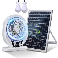 Lámpara Solar Con Ventilador Y Panel Solar Para Exteriores Luz LED Recargable AC DC Para Camping Luz De Emergencia IP65 ABS - details 1