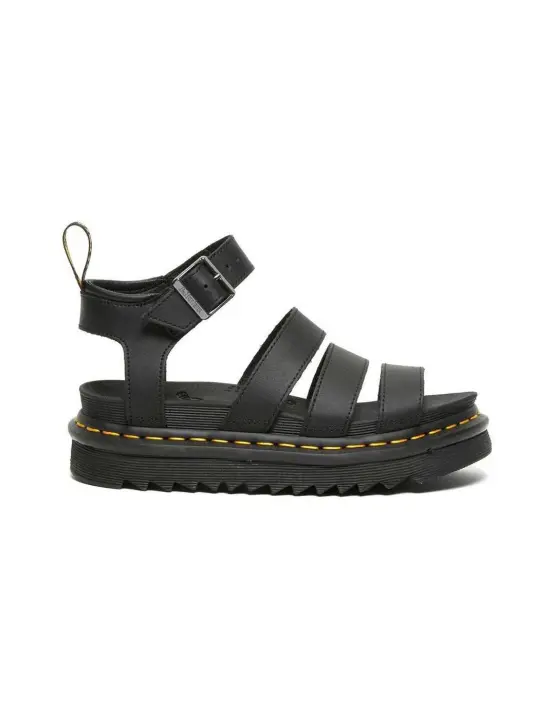 Dr. Martens Sandalias BLAIRE Mujer Negro - Cuero Nobuck Suave - Ajuste Seguro y Cómodo - 1