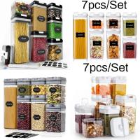 Juego De Botellas De Almacenamiento Para Comida Con Tapa Caja De Organización De Cocina Pila Desmontable Resistente a La Humedad Y Polvo Accesorio De Cocina Moderno Material Plástico Eco-amigable - details 0