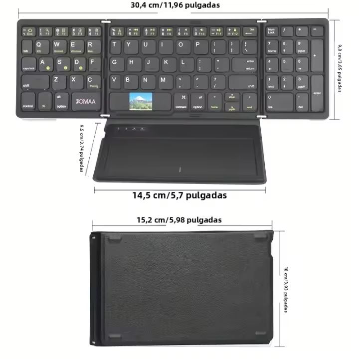 Teclado Inalámbrico Multi-Aplicativo JOMAA Con Gran Touchpad Y Teclado Numérico Plegable Portátil Para Laptop iPad 82 Teclas Estilo Estándar Bluetooth - 1