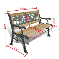 vidaXL Banco de jardín para niños madera 84 cm - details 4