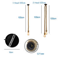 Lámpara Colgante De Hemp Vintage Para Decoración De Hogar Estilo Retro Loft Industrial Con 1/2/3/4/5 Cabezas Bombilla Edison Incluida - details 0