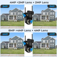 Cámara PTZ ANBIUX 4K 8MP WIFI Con Zoom Digital 4X Y Lente Dual Vigilancia CCTV IP Exterior Auto Tracking Onvif Compatible Con Android Y iOS - details 3