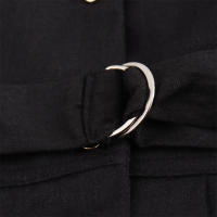 Vestido Midi Sin Mangas Estilo Camisa De Lino Mezcla Para Mujer Verano 2024 Con Cinturón Diseño Europeo Y Americano - details 11