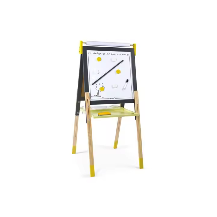 Juegos para su desarrollo PIZARRA CON PIES REGULABLES GRIS/AMARILLA 3-8 Años -Janod JU09630 - 1