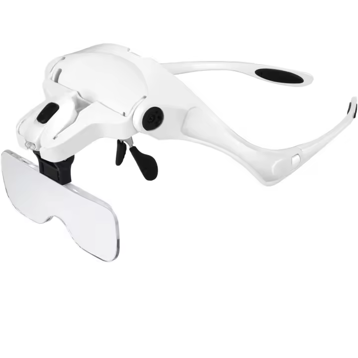 Lupa con Luz 2 Led -Gafas Lupa de Aumento para Leer, Lentes de Aumento Lectura, Reparaciones, Coser, Joyería y Relojería, Modelismo - 5 Lentes 1.0X-3.5X Ajustable - 1