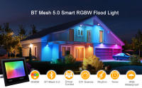 Lámpara De Inundación Inteligente RGB CW 50W Equivalente a 500W Luz LED Exterior Cambio De Color Con 16 Millones De Colores Tiempo Y Sincronización De Música - details 1