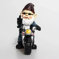 1PCS Gnome Dwarf De Resina Para Jardín Decoración De Hogar Hombre Viejo En Motocicleta Estatua Adornos De Jardinería - details 4