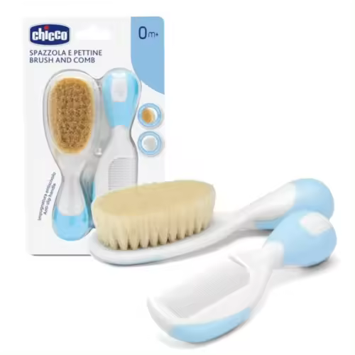 Chicco Peine y Cepillo Azul - Kit de Aseo para Bebé - 1