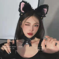Diadema De Oídos De Conejo De Peluche Con Lazo Y Campanas Para Cosplay Lolita Accesorio De Fiesta Para Mujeres Guantes De Gato Y Diademas De Oídos Para Máscara De Noche - details 1