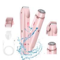 Afeitadora Eléctrica Para Mujer Impermeable 2 En 1 Doble Cabeza Dual Trimmer De Pelo Bikini Cabezal Desmontable Afeitadora - details 3