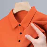 Camisa Polo De Manga Larga Para Hombre Estilo Casual Transpirable Y Cómoda Para El Verano Tejido De Gasa Sólido De Algodón Blends - details 3