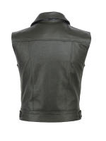 Chaleco De Cuero Para Hombre Estilo Biker Sin Mangas Color Sólido Con Bolsillo Grande Chaqueta Casual De Cuero Sintético Vintage Tallas S-5XL - details 2