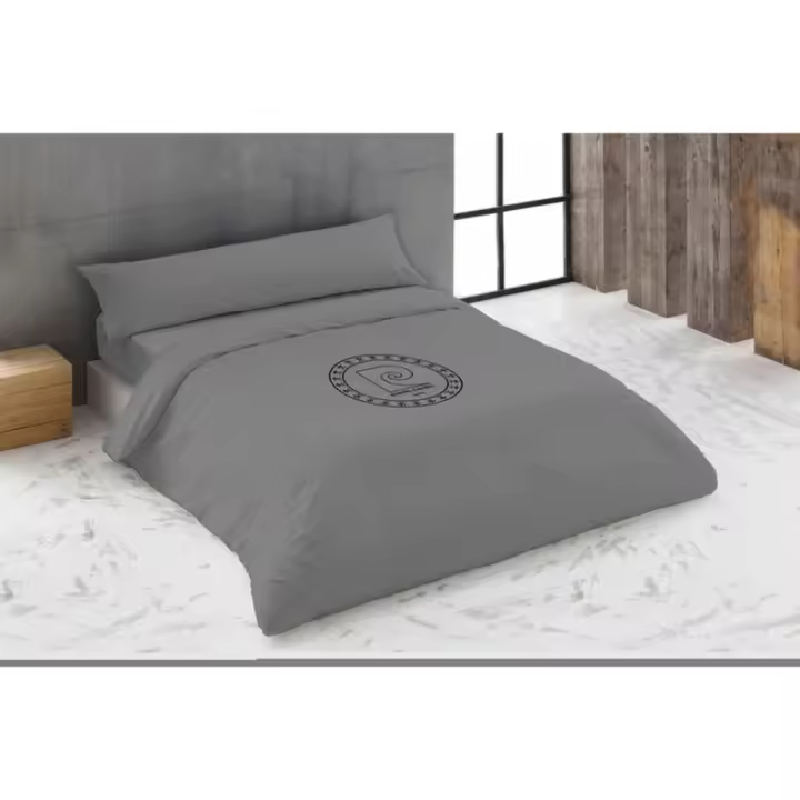 Hosteline - Juego de funda nórdica Hosteline LOGO Gris Cama de 135 220 x 230 cm 3 Piezas - 1