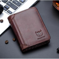 BULLCAPTAIN Cartera De Cuero Genuino Para Hombre Pequeña Monedero RFID Con Portatarjetas Y Bolsillo Para Monedas Calidad Superior - details 14