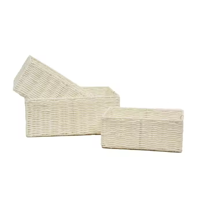 CAJONERAS CUERDA  BLANCAS S/3 39x28x16 - 1