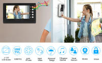 Sistema De Intercomunicación Vidrio Con Cámara IR Pantalla LCD De 7 Pulgadas Para Puerta De Entrada Kit Para Casa Villa Apartamento - details 0