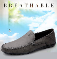 Zapatos Casuales Para Hombre De Cuero Legítimo Lujo Italiano Mocasines Hechos a Mano Transpirables Botines Slip-On Talla Grande - details 1