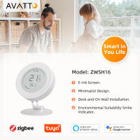 Sensor De Temperatura Y Humedad Inteligente AVATTO Tuya ZigBee Pantalla E-ink Batería De Bajo Consumo Compatible Con Alexa Google Home - details 1