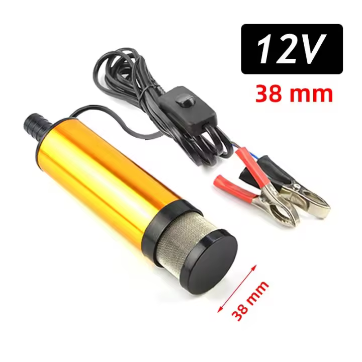 Bomba De Aceite Eléctrica Para Coche 12V Bomba De Transferencia De Combustible Y Agua Submersible De Aluminio 38/51MM Capacidad 12L/min - 1