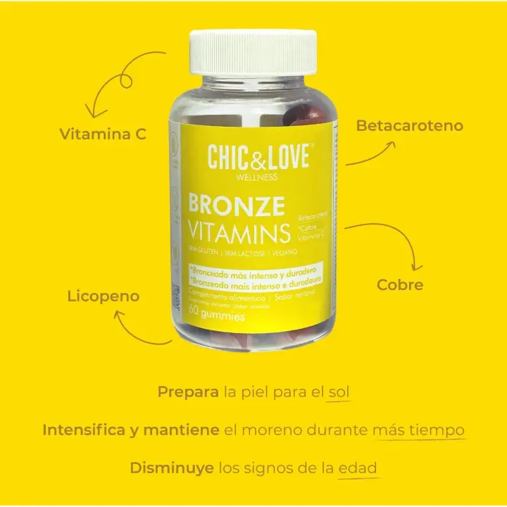 CHIC & LOVE Bronze Vitamins - Bronceado Duradero 60 Gominolas - 1