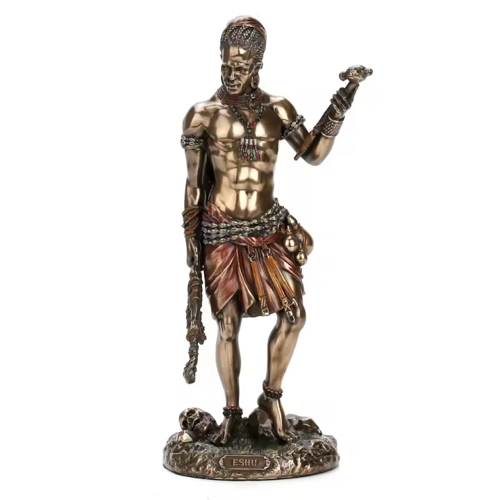 Signes Grimalt Figura Dios Eshu Yoruba | Figura de Persona Dorado Clasico 22X8X9cm - 1