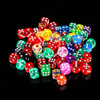 10Pcs Dados De 6 Cara Con Bolsa De Cuerda 14MM Acrílico Para Juegos De Mesa Fiesta Juego De Apuestas Cubos Digitales - details 1