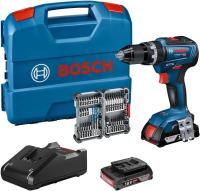 Bosch Professional 18V System GSB 18V-55 - Taladro percutor a batería (Brushless, 55 Nm, 2 baterías x 2.0 Ah, set 35 acc. impacto, en maletín) - details 0