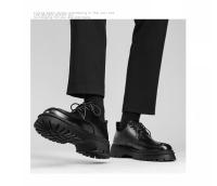 Zapatos De Cuero Para Hombre Estilo Británico Verano/Otoño Con Cordones Casual Plataforma Antideslizante Punta Redonda Zapatillas Hombre - details 7