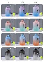 Botella De Deporte YCALLEY 2L Con Recordatorio De Silicone Y Taza De Sello Grande Capacidad De 1500ML/2300ML/3800ML Para Fitness - details 4