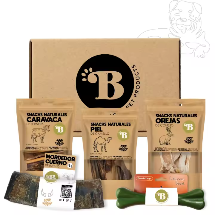 Bimordiscos Pet Products Caja Ahorro para Perros Grandes - Snacks y Juguetes Naturales - 1