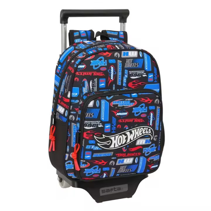 Mochila con Carro Hot Wheels 27x33x10 Cm (Safta 612553020) - 1