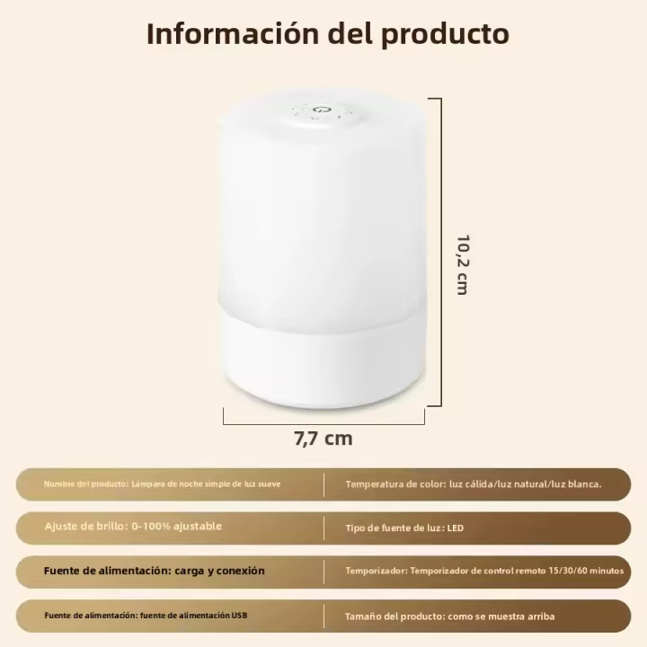 Lámpara De Noche LED Táctil Con Control Remoto Y Tiempo Para Dormitorio Y Habitación De Bebé Iluminación Decorativa Para Mesa Lámpara De Descanso Al Lado - 1