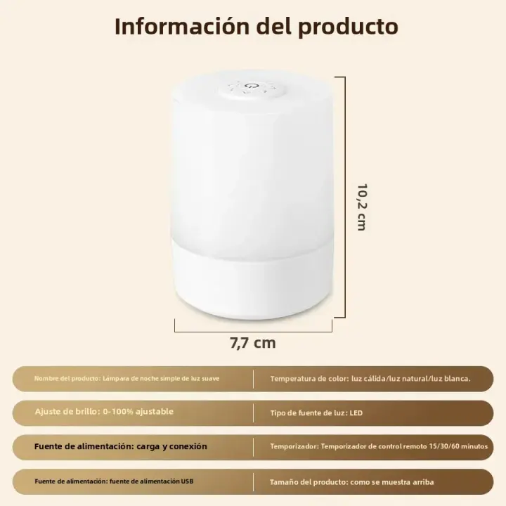 Lámpara De Noche LED Táctil Con Control Remoto Y Tiempo Para Dormitorio Y Habitación De Bebé Iluminación Decorativa Para Mesa Lámpara De Descanso Al Lado - 1