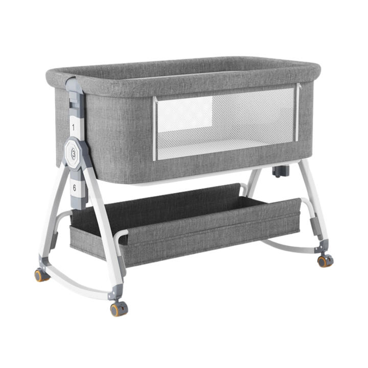 Cuna de Colecho Convertible 3 en 1 para Bebés con Mecedora y Colchón Ergonómico